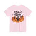 T-shirt rose « Bismillah, c'est les ténèbres ! » édition limitée – Gauche'Up, photo 1